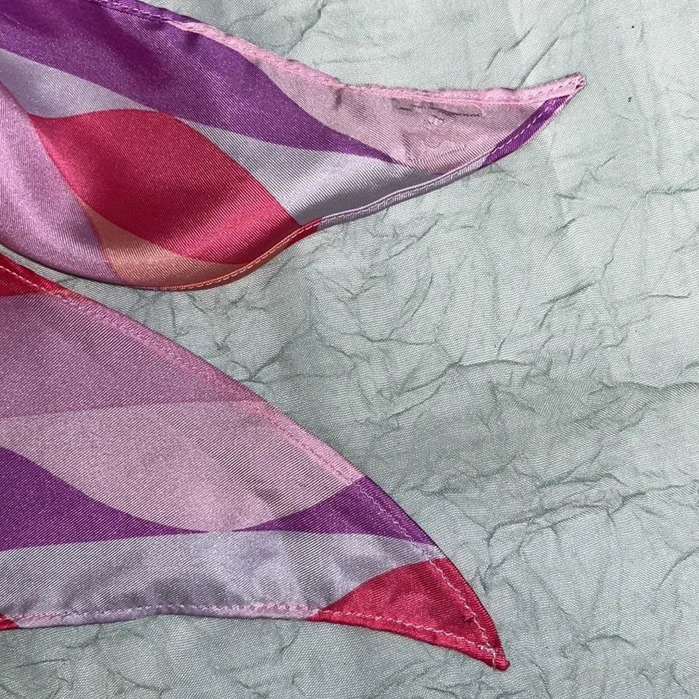 Vintage Pinks and Purples Wavy Asymmetrical Neck Tie Scarf